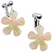Handcrafted Mother of Pearl Flower Clip On Earrings