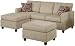 Bobkona Manhattan Reversible Microfiber 3-Piece Sectional Sofa Set, Mushroom