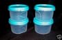Tupperware Modular Mates #1 Set of 4 Snack Cups Aqua