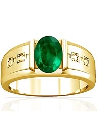 18K Yellow Gold Oval Cut Emerald Solitaire Ring