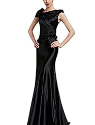 A-line Cocktail Floor Length Short Scoop Neck Bubble Dress Polyester/Satin Natural   Waistline Cap Sleeves Lace Beaded Evening Dress/Homecoming Dress/Prom Dress/Wedding Party Dress 