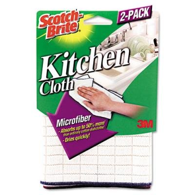 3M Kitchen Cleaning Cloth, Microfiber, White (9032-2)
