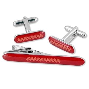 New Mens Red Tablet Cufflinks Cuff Links Tie Clip Set by Todays Gentleman