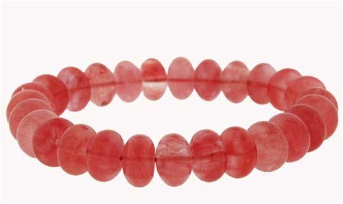 Click here to buy 10mm Rondell Bracelet - Cherry Quartz.
