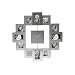 PT Photo Frame Clock Family Time Brushed, Aluminium Silver, Large