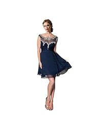 Crystal Backless Sleeveless Bateau Neck Cocktail Chiffon/Tulle Evening Dress/Prom Dress/Wedding Party Dress 