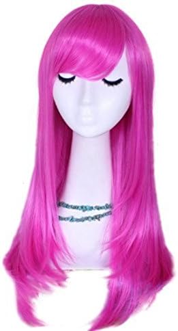 L-email 55cm Long Straight Pink Cosplay Wig Cw143-pink