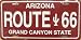 Arizona Novelty Route 66 License Plate Image