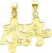 14K Gold Best Friends Puzzle Pieces Breakable Charm