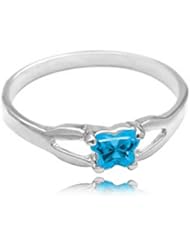 14k White Gold ChildS December Blue Cubic Zirconia Birthstone Ring - Bfly