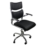 Techni Mobili Dual Support- Leatherette Executive Chair, Black, 26.5 W x 21 D x 44 H