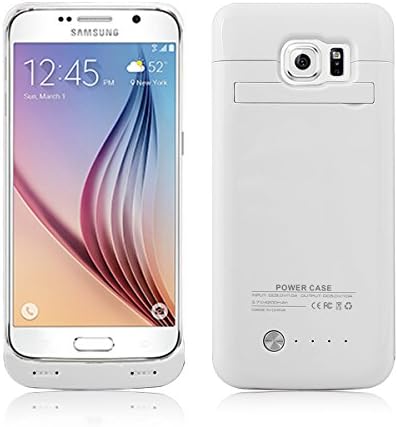 4200mAh Portable USB External Rechargeable Backup Battery Power Bank Charger Case with Viewing Stand for Samsung Galaxy S6 - White