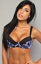 Betsey Johnson The Slinky Knit Retro Demi Bra In Furrocious Black Dahlia,Intimates for Women