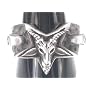 GOAT HEAD Pentagram Horns Skulls Silver Tone PEWTER RING