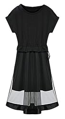 Organza Mesh Peplum Round Neck Raglan Sleeves  Dress