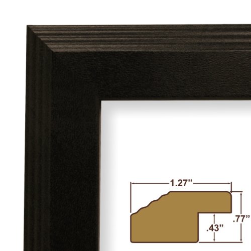 24x36 Picture Frame with Plexiglass, Backing, & Hanging Hardware, 1.25 in. Matte Black (FW4BK)