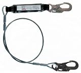 FallTech 7357 ClearPack Shock Absorbing Lanyard with Coated Cable, 6-Foot