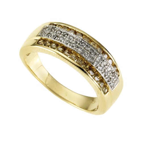 Diamonds by Ellen K. - Damenring Gr&ouml;&szlig;e 56 aus zweifarbigem  333/- Gelbgold besetzt mit 28  Preisvergleich