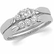 14K White Gold Diamond Wedding Set - 0.38 Ct.