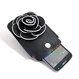 フラワーコサージュ マルチポーチ スマートフォンにも対応 / ブラック コサージュ