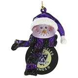 SC Sports Los Angeles Kings Striped Snowman Puck Ornament 2-pack