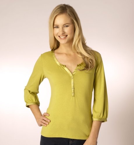 Per Una 3/4 Sleeve Satin Trim Top clothing