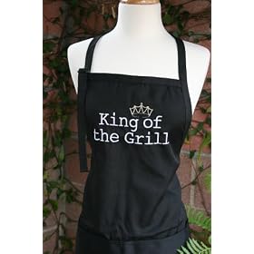 Black King of the Grill Embroidered Apron
