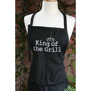 Black King of the Grill Embroidered Apron
