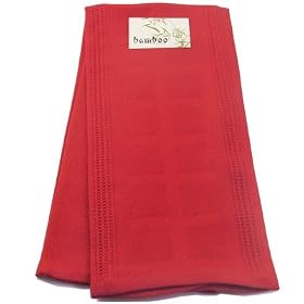 Bamboo Kitchen Towels Red by Greenfeet