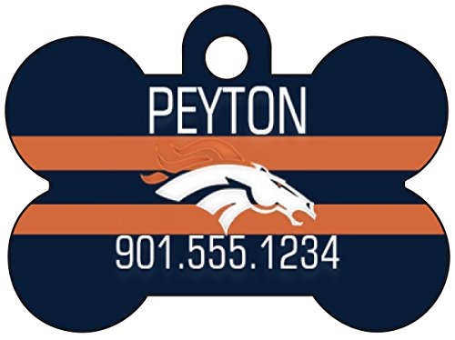 NFL Team Dog Tag Pet Id Tag Personalized w/ Name & Number (Denver Broncos)