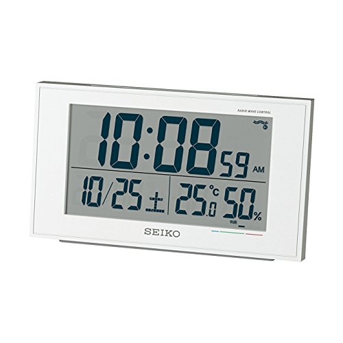 SEIKO CLOCK (セイコークロック) 目覚まし時計 温度表示 湿度表示 快適度表示 電波時計 SQ758W
