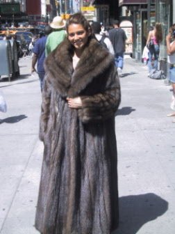 DRAMATIC NEW RUSSIAN SABLE FUR COAT sz12 #22223