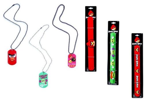 Huge save onAngry bird toy Angry Birds Exclusive Slap Bracelet & Dog Tags Set of 6 Toys / Officially Licensed By Rovio