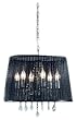 Trio 1121061-06 Pendelleuchte mit Organza-Schirm, chrom, Glasbehang klar