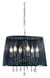 Trio 1121061-06 Pendelleuchte mit Organza-Schirm, chrom, Glasbehang klar