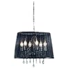 Trio 1121061-06 Pendelleuchte mit Organza-Schirm, chrom, Glasbehang klar