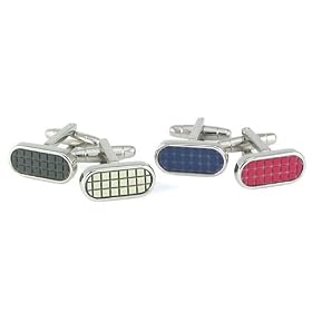 Formula Cufflinks featuring stainless steel and rubber. Available in 4 colors.