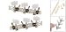 Como 2 Pieces Guitar Tuning Key Tuner Heads Screw Type Pegs