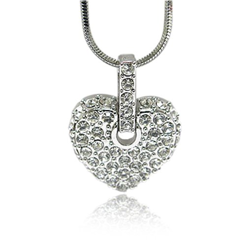 4113FMEmggL Crystal Heart Pendant Necklace Fashion Jewelry