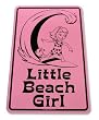 Little Beach Girl Aluminum Sign in Pink