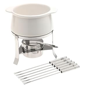 Chantal 1-3 4-Cup Ceramic Fondue Set, White by Chantal