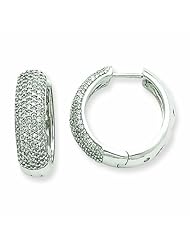 1.1 Carat 14K White Gold Diamond Hinged Hoop Earrings