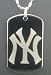 NY New York Yankees Dog Tag Pendant Necklace