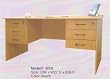 BEAUTIFUL 27" BEECH FINISH DESK W. METAL RUNNER DRAWERS