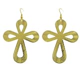 Gold Tone Cross Earrings