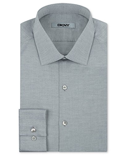 DKNY Slim Fit Natural Cotton Stretch Pinpoint Dress Shirt
