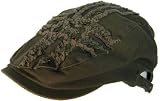 Cotton Ivy Scally Cap Distressed Fabric Frayed Seam Grommet Stud Top Newsboy Hat Golf Punk Flat Adjustable Driver
