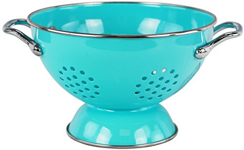 Calypso Basics by Reston Lloyd Powder Coated Enameled Colander, 1.5 Quart, Turquoise