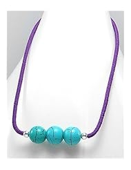 Purple Stretch necklace In Sterling Silver Necklace