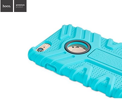 iPhone 6 Plus Case, Honeycase Transformer Armor Series Shockproof & Drop Resistance [Logo Cut-Out] Hybrid Anti-slip [Perfect-Fit] Soft Silicone Case Cover for iPhone 6 Plus (5.5) (2014)-[Lifetime Warranty] (Aqua Blue)